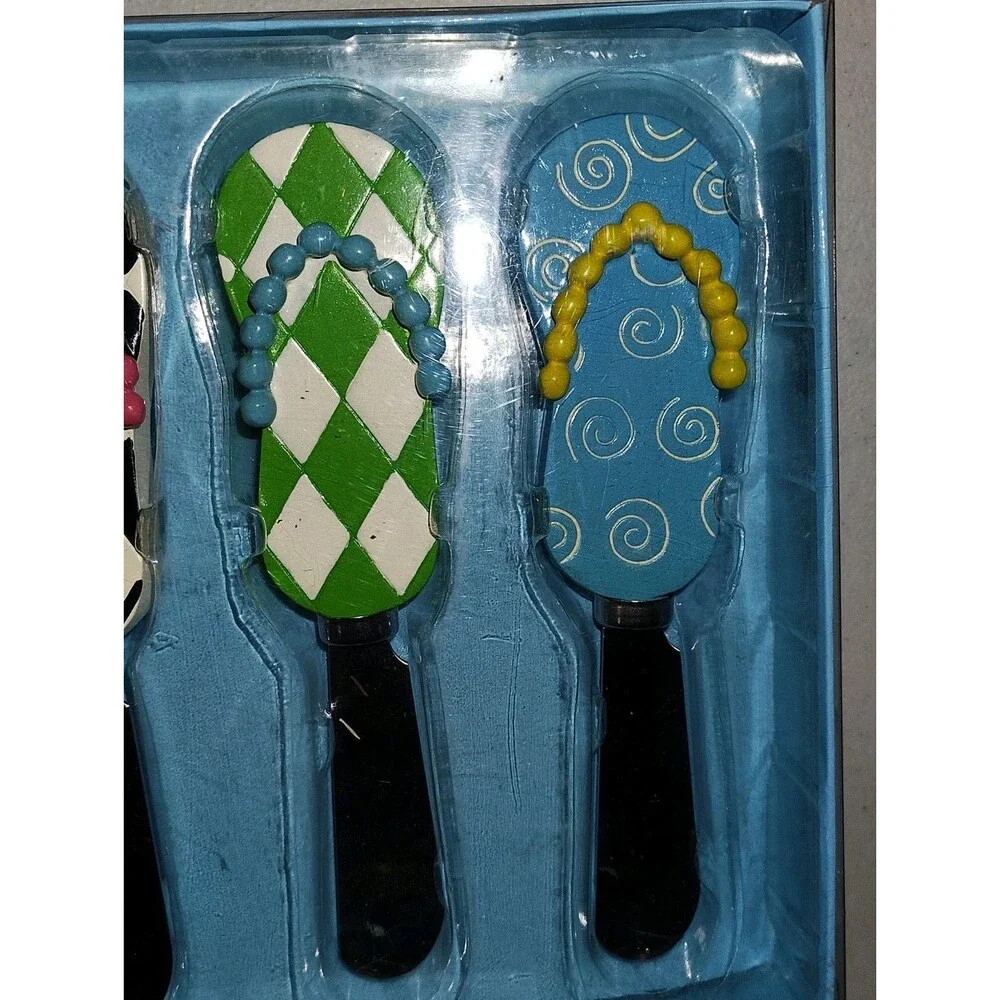 Vintage Mainstreet Collection Flip Flop Spreader Set of 4 NIB Summer Beach House